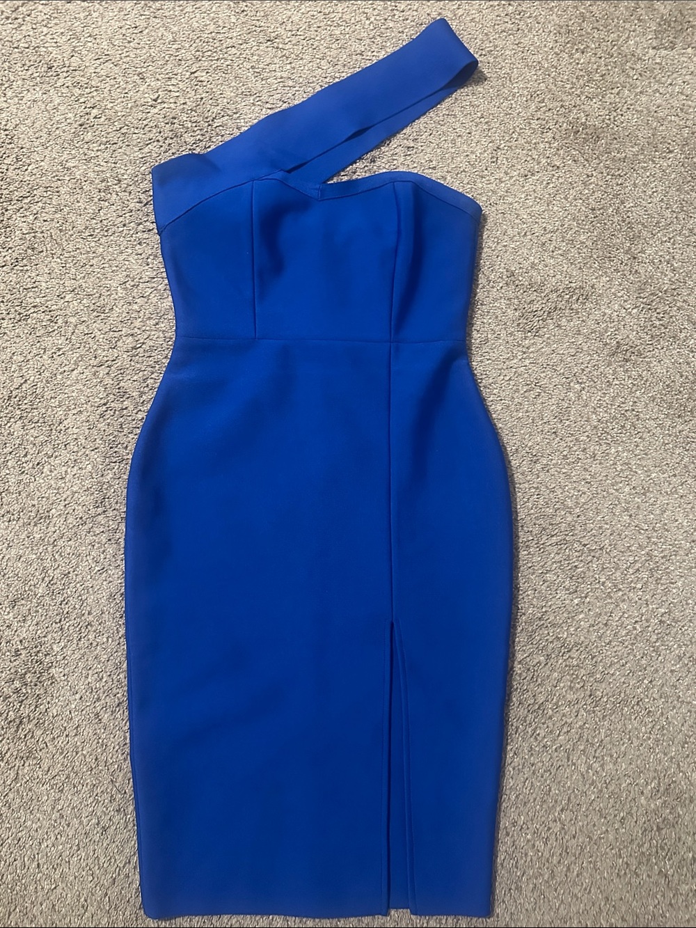 SHEIN One-Shoulder Cobalt Blue Sheath Dress